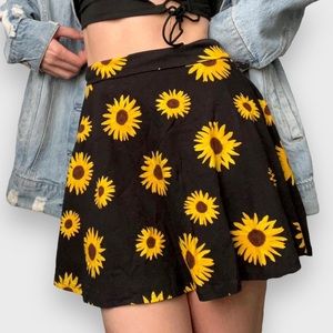Charlotte Russe Sunflower Skater Skirt - Size L